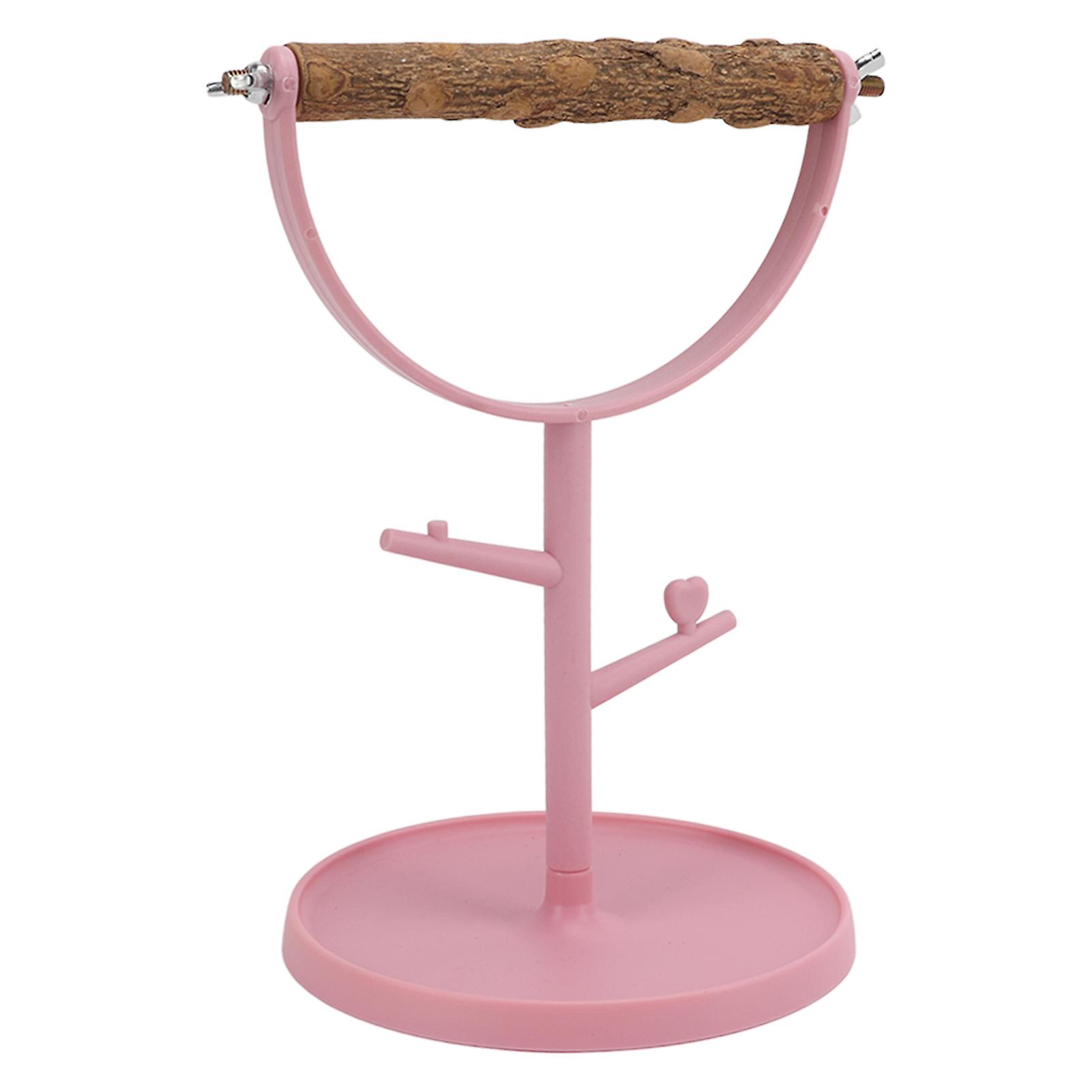 Portable Bird Stand Parrot Outdoor Desktop Stand Bird Training Stand With Pink Disc