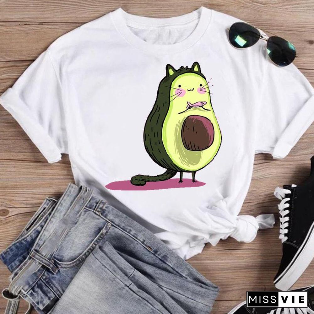 Women Print Bee Funny Clothing Cute Fashion Summer O-Neck T-Shirts Shirt Female Graphic T Top Short Sleeve Cartoon Tee T-Shirt