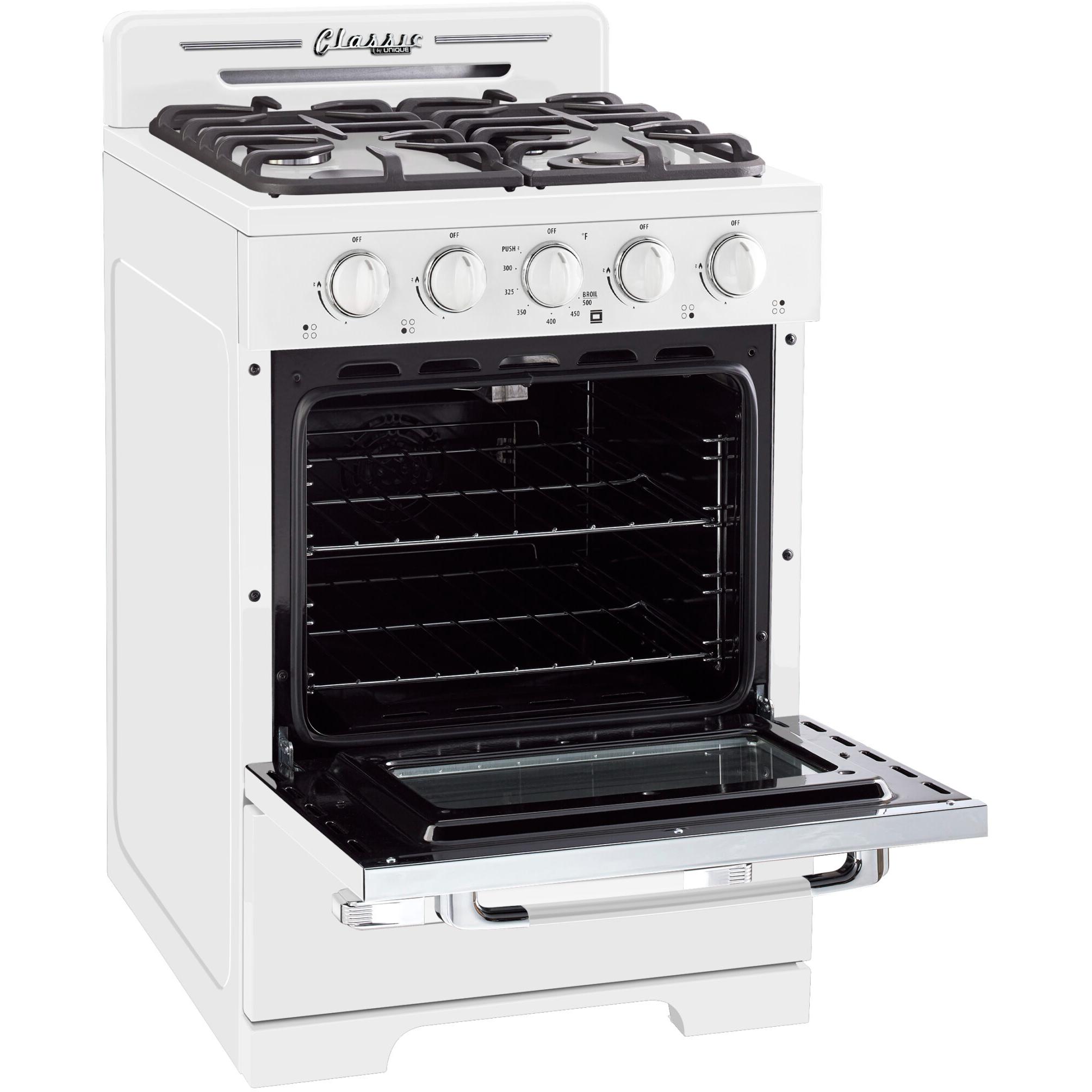 Unique Appliances 24-inch Freestanding Gas Range (Battery Ignition) UGP-24CR OF1 W