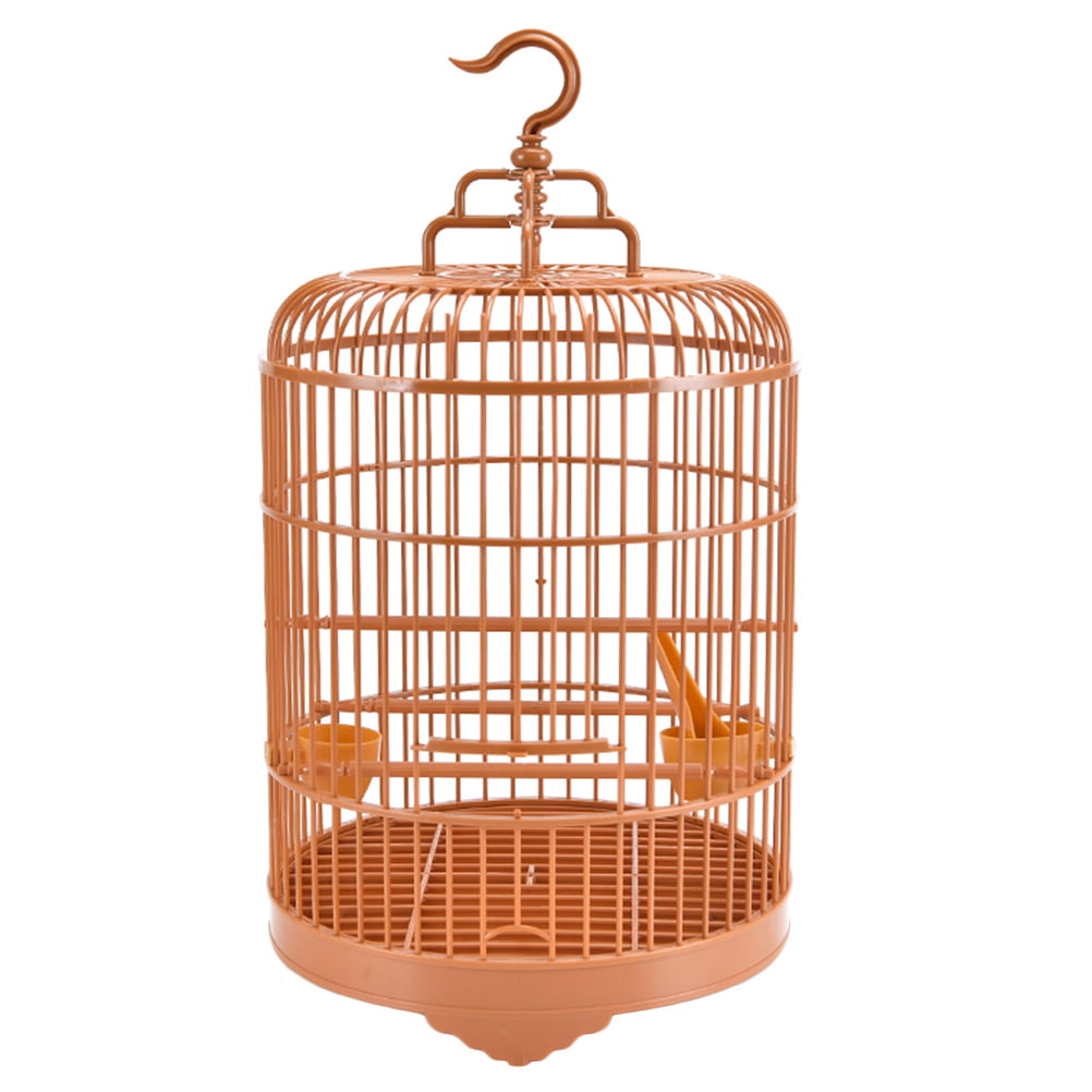 Frcolor Cage Bird Round Cages Parakeet Hanging Parrotplasticstand Small Parakeets Budgie Cage Travel Birdcage Lovebird