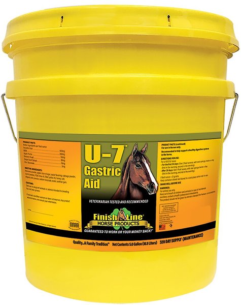 Finish Line U-7 Gastric Aid Liquid Horse Supplement， 5-gal tub