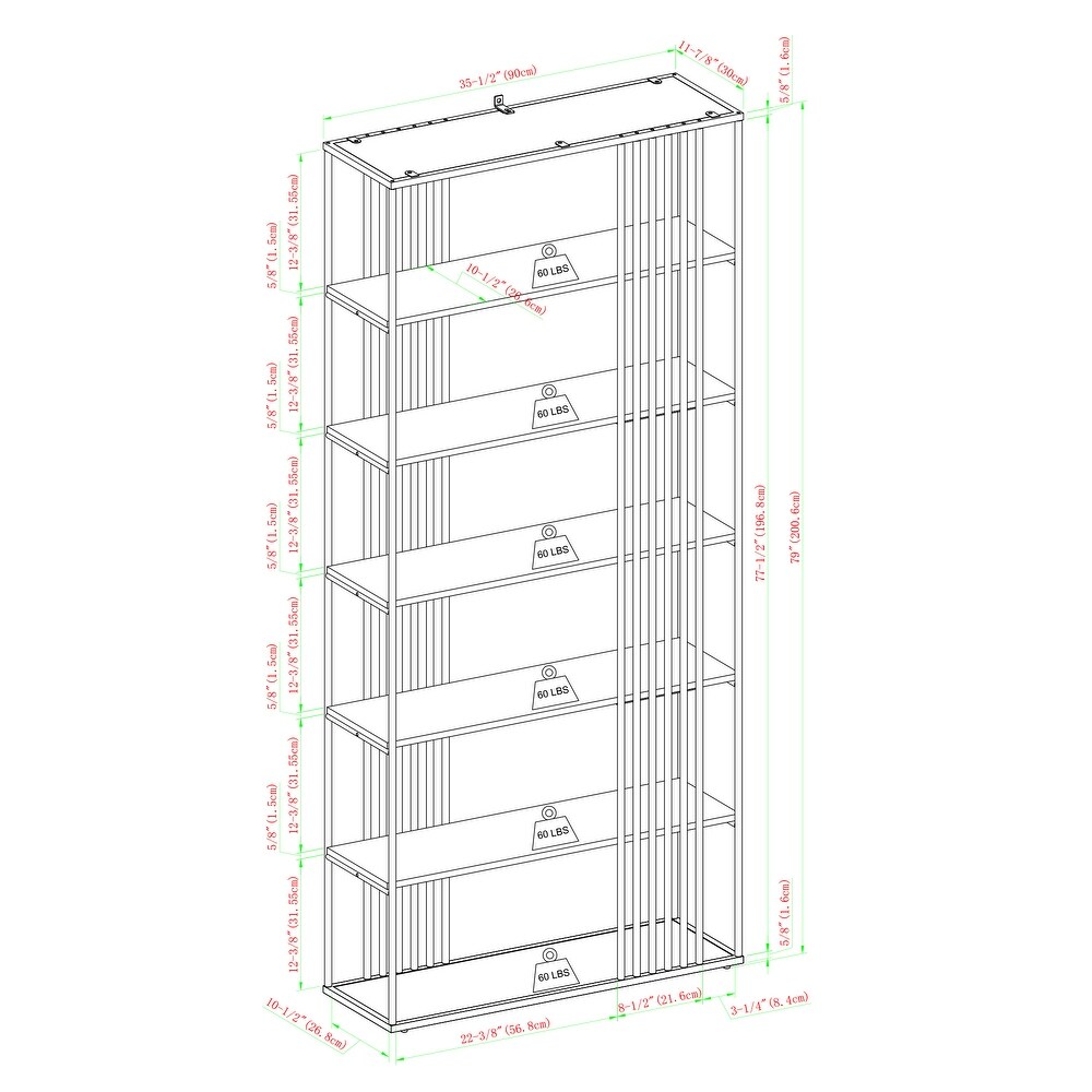 Middlebrook Designs Contemporary Open Slat Bookshelf