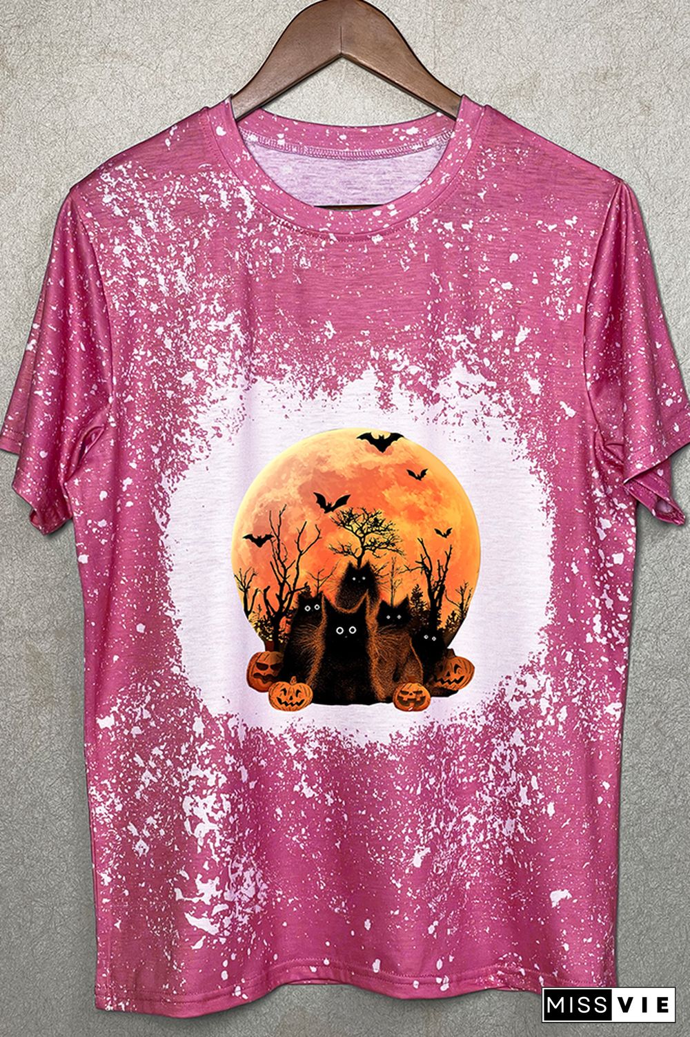 Halloween Black Cat Graphic Tee Wholesale