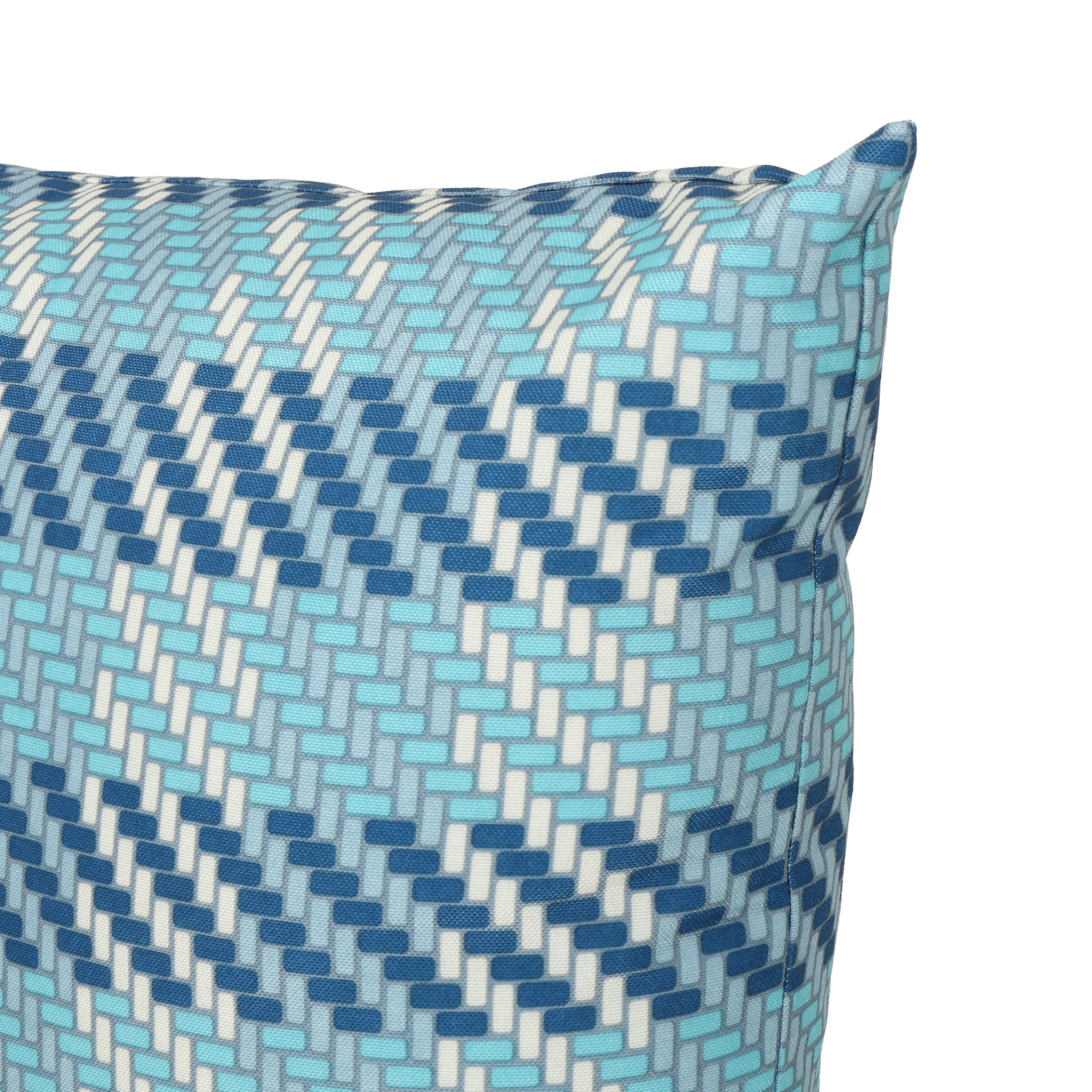 Lathan Indoor Blue Plaid Water Resistant Square Throw Pillow