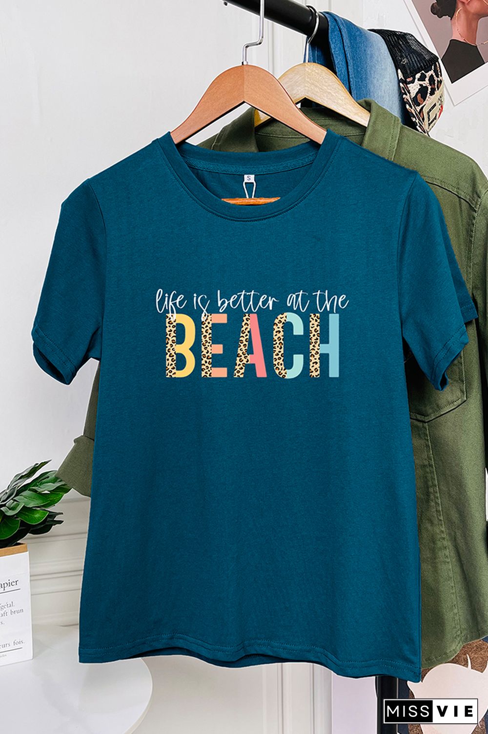 Life is better at the beach Sleeve Graphic Tee Wholesale