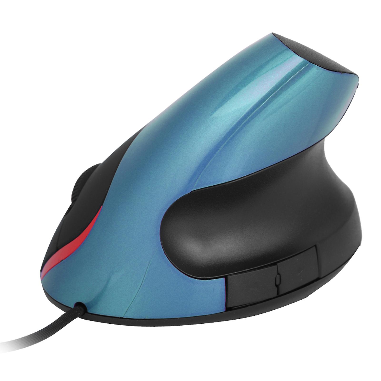 1600dpi Usb Vertical Wired Mouse Ergonomic Design Wrist Rest Gaming Mice For Pc Laptop Blue