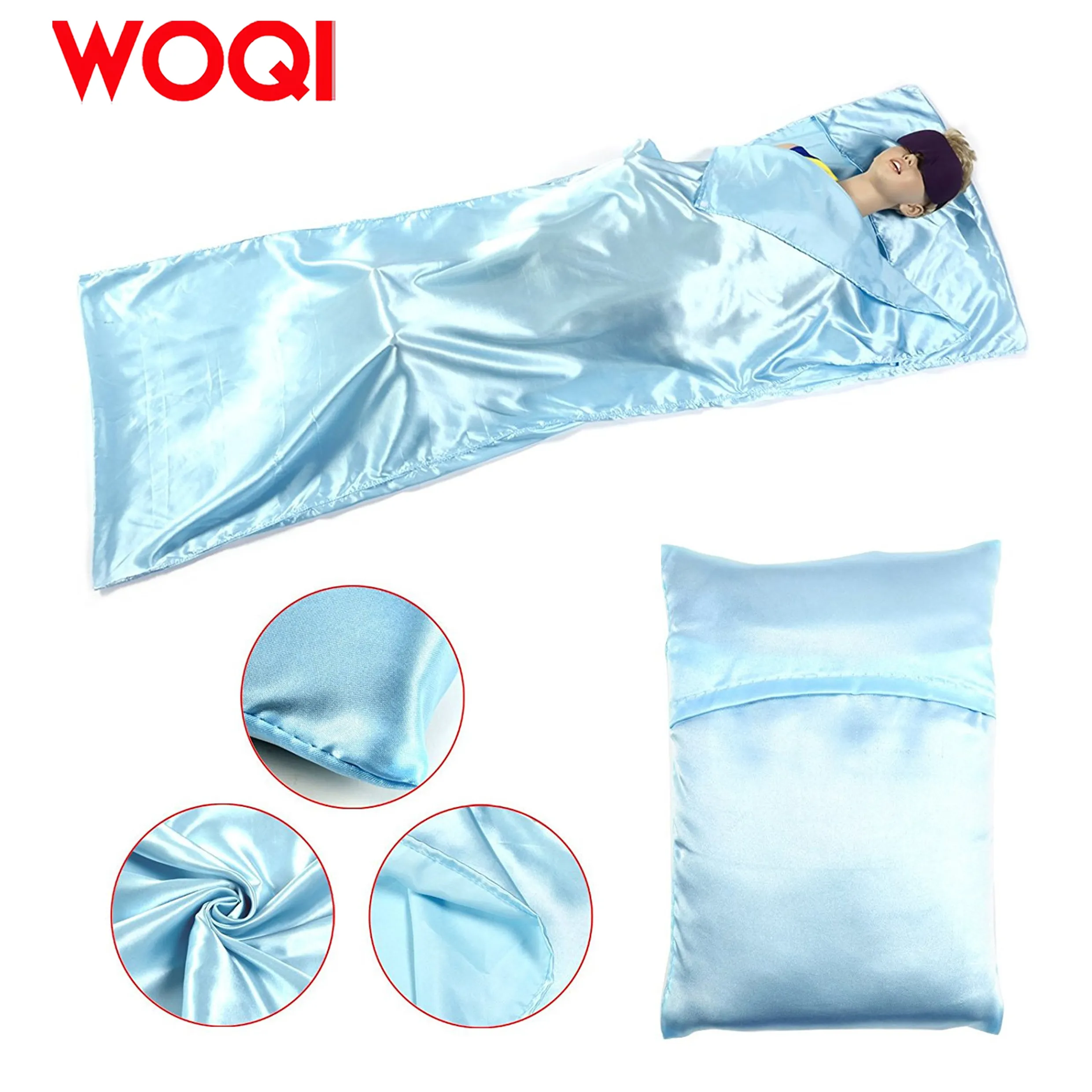 Woqi Portable Lightweight Sleeping Bag Hostel Travel Inner Sheet Sleep Sack