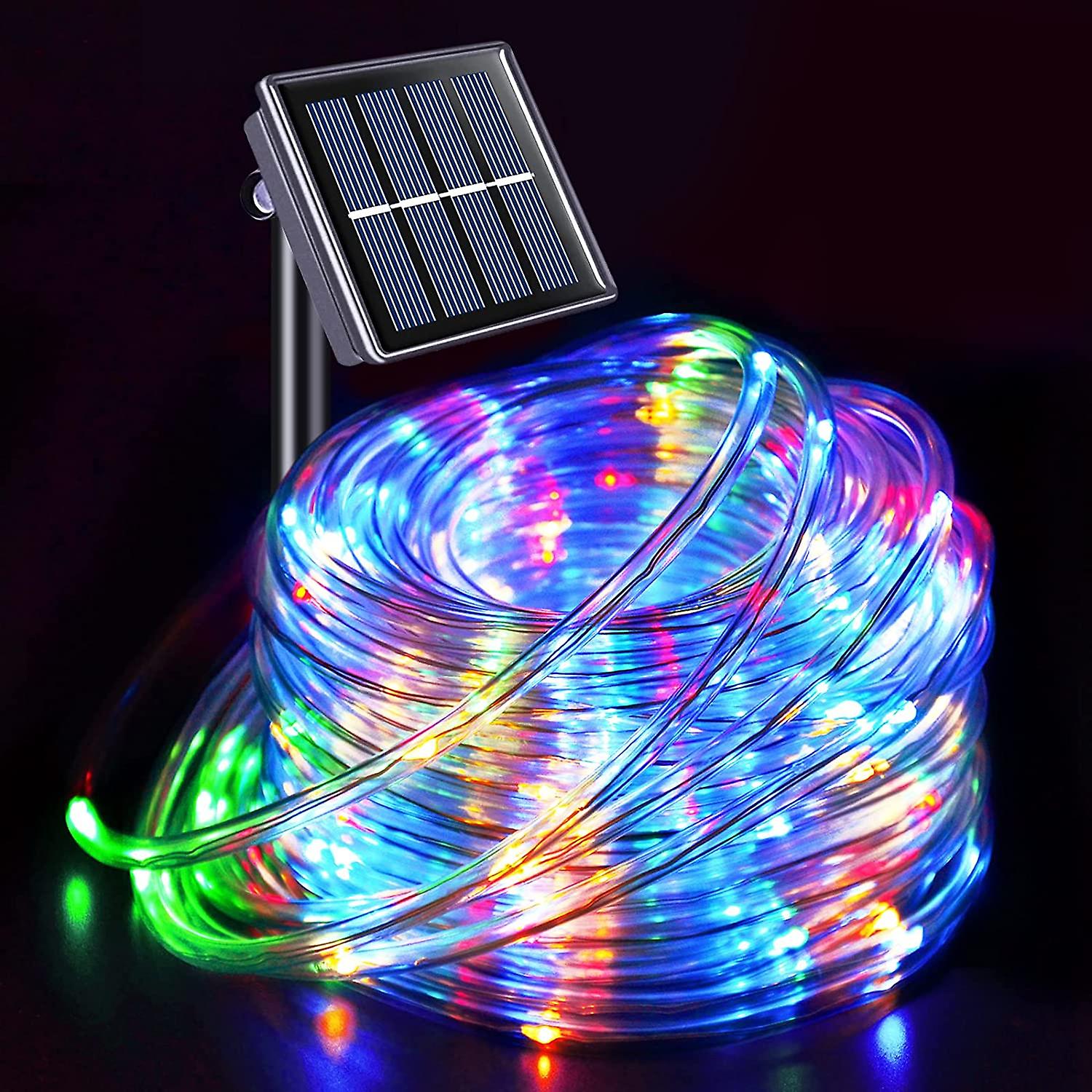 Solar Outdoor Rope Lights， 23ft To 105ft， 50led To 300led， Solar Powered Rope Lights Outdoor， 8 Modes Dimmable String Light