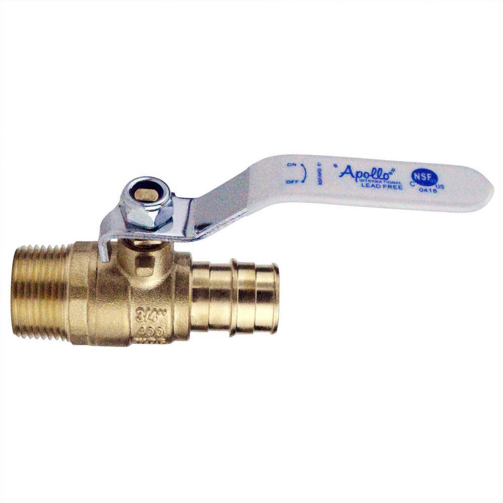 Apollo 34 in. Brass PEX-A Barb x 34 in. Male Pipe Thread Ball Valve EPXV34M