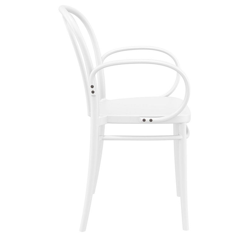 33.5 White Stackable Patio XL Dining Armchair