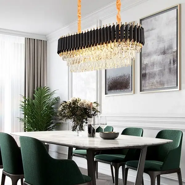 Modern 8-Light Chandelier K9 Crystal Light Fixture - 31.4''