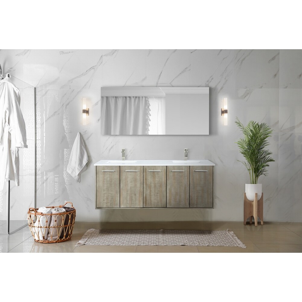 Fairbanks 24 in W x 20 in D Rustic Acacia Bath Vanity  Cultured Marble Top and 18 in Mirror