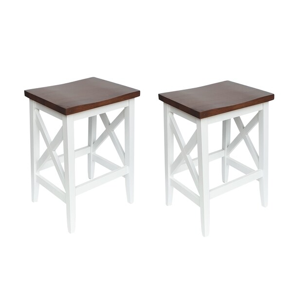 Heffley Contemporary Farmhouse Wooden Barstools (Set of 2) by Christopher Knight Home