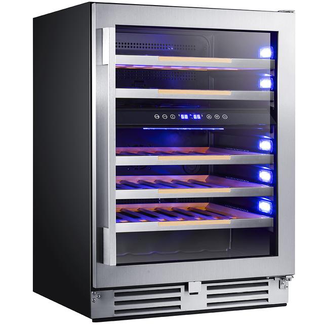 Avanti 24in 46-Bottle Elite Freestanding/Built-In Dual Zone Wine Cooler WCDE46R3S