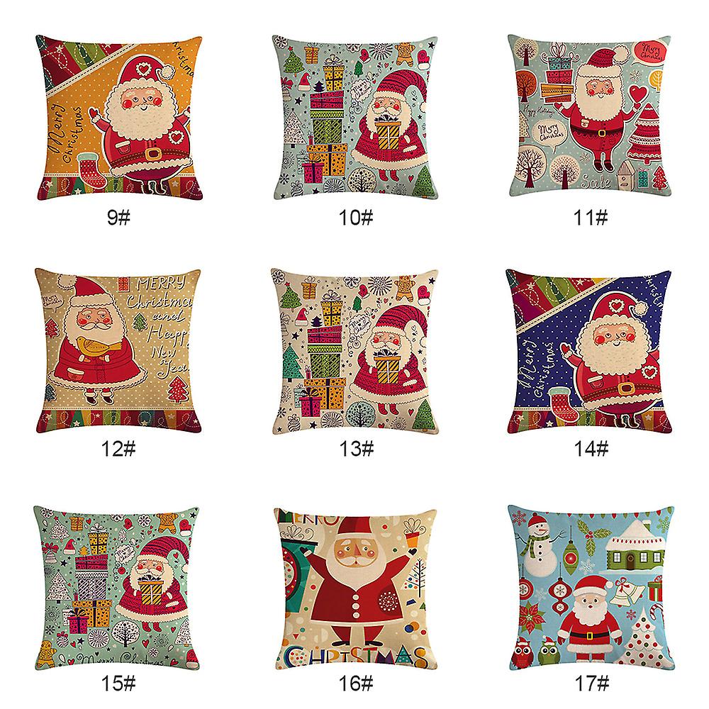 1pc Christmas Decorations For Xmas Pillowcase Santa Claus Pillow Cover Cushion Home Decor  12