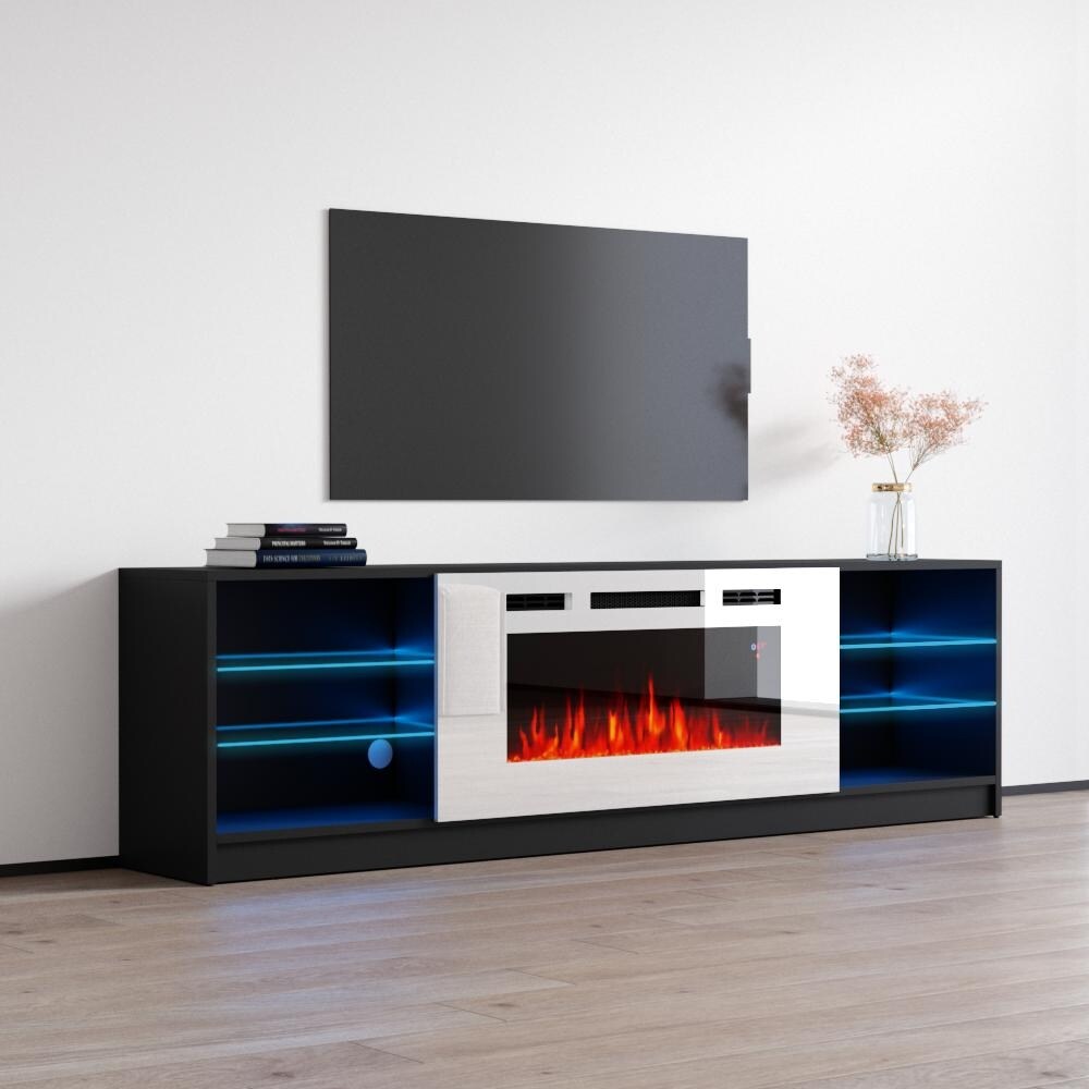 Boston WH01 79 inch Modern Electric Fireplace TV Stand
