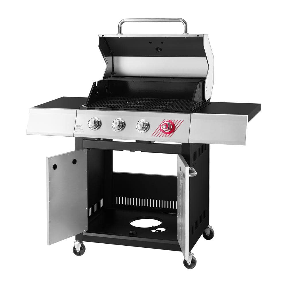 DynaGlo 4Burner Propane Gas Grill in Stainless Steel with TriVantage Multifunctional Cooking System