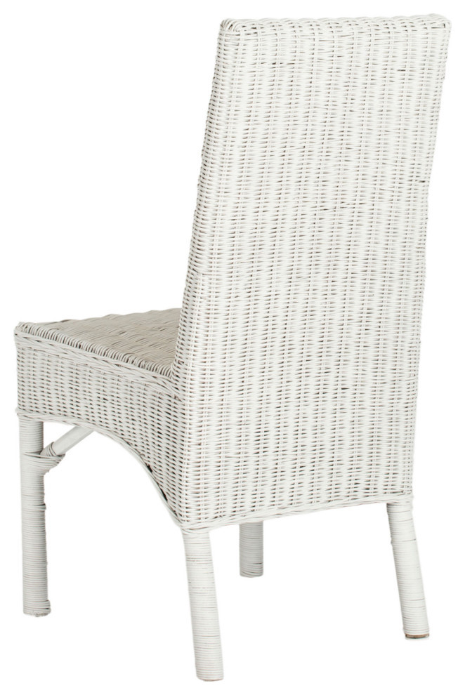 Blain 18 quoth Rattan Side  Set of 2 Chair White   Tropical   Dining Chairs   by Virgil Stanis Design  Houzz