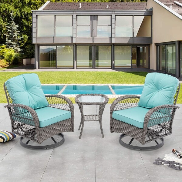 3pcs Outdoor Furniture Modern Wicker set - Overstock - 37795609