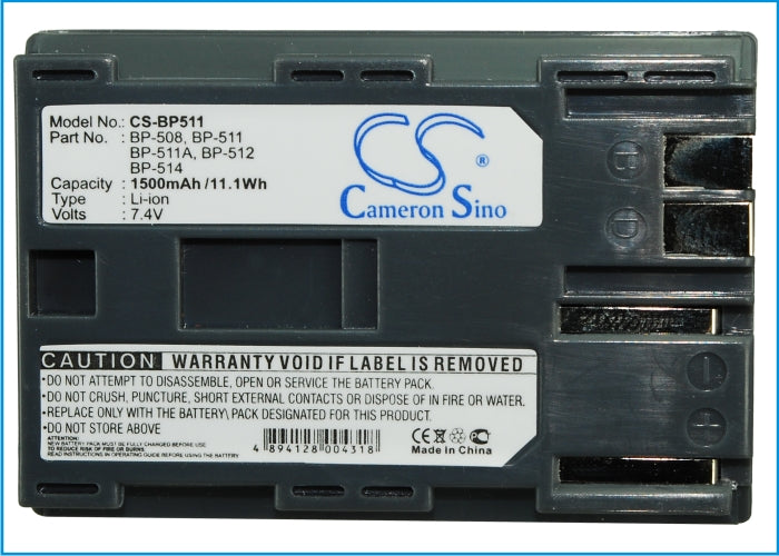 Canon DMMV100X DMMV100Xi DMMV30 DMMV40 1500mAh Replacement Battery BatteryClerkcom Camera