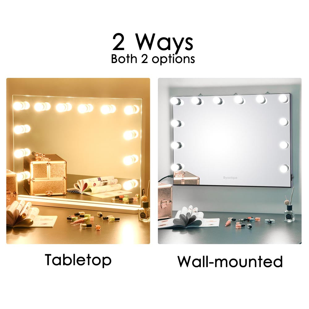 TheLAShop XLarge Hollywood Vanity Mirror w/ Lights 34x26 Tabletop Wall Mount