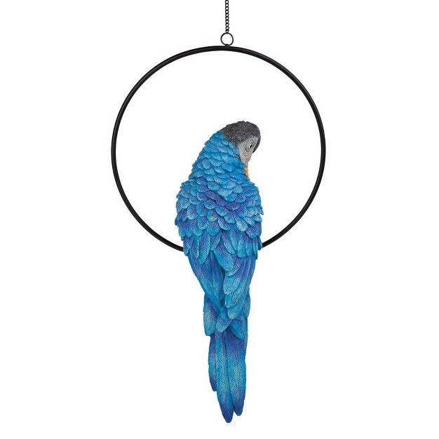 Design Toscano Polly In Paradise Parrot On Ring Perch Large