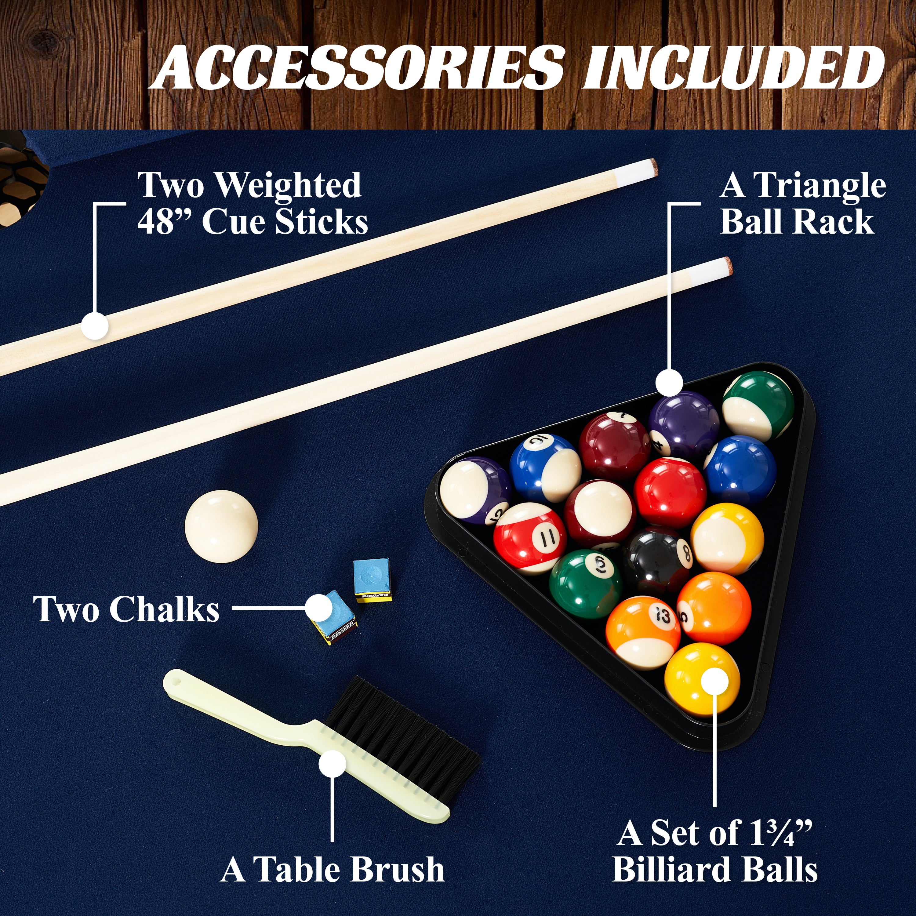 Barrington Billiards 5' Brooks Drop Pocket Table With Pool Ball and Cue Stick Set