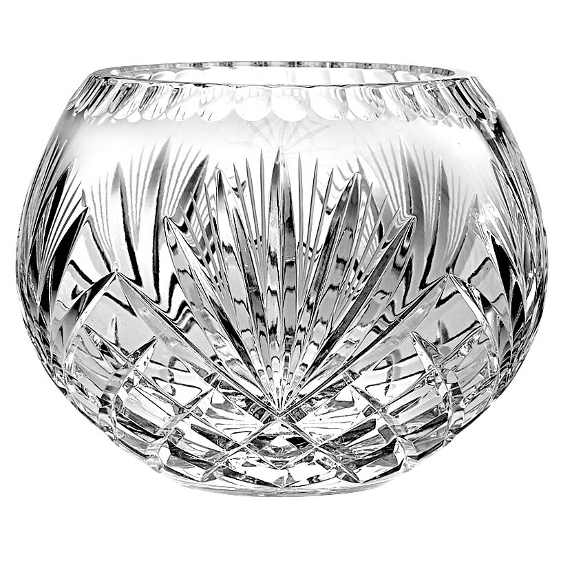 Majestic Gifts Inc. Hand Cut and Mouth Blown Crystal Rose Bowl