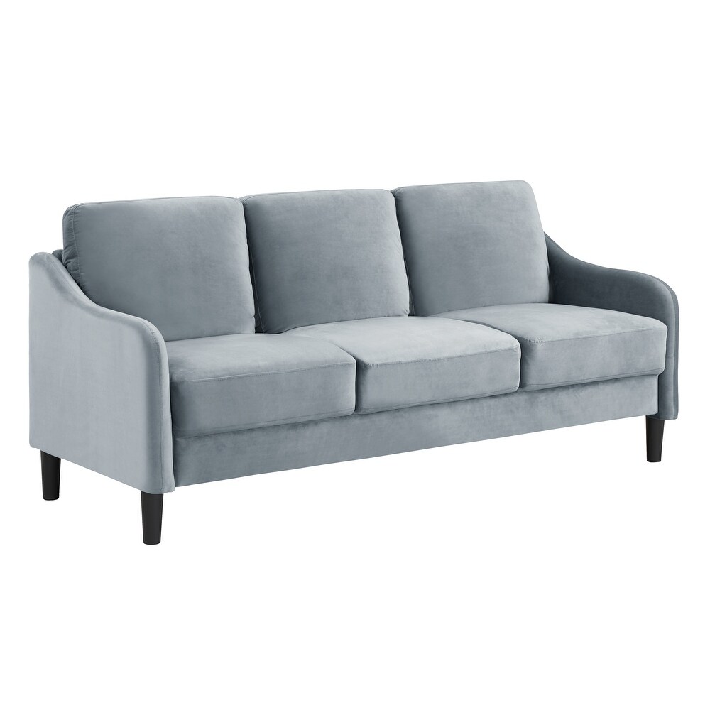 Modern Velvet 3 Seater Sofa Versatile Removable Cushions Couch Foam Cushions Sofa with Wood Frame for Living Room