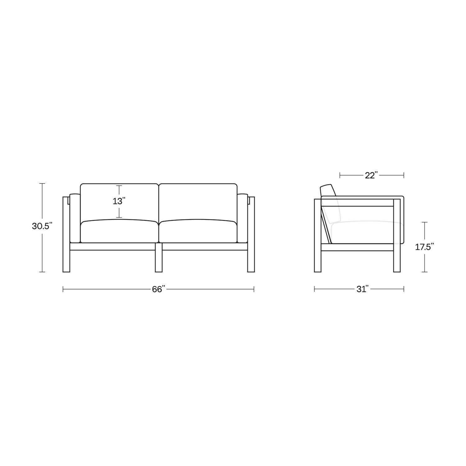 Neighbor Loveseat W/ Sunbrella Cushion Arms