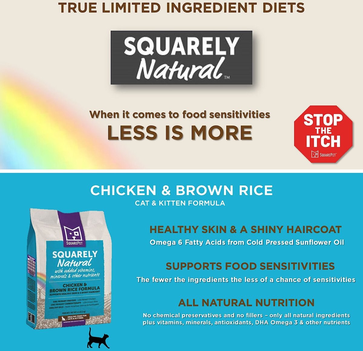 SquarePet Squarely Natural Chicken and Brown Rice Dry Cat Food