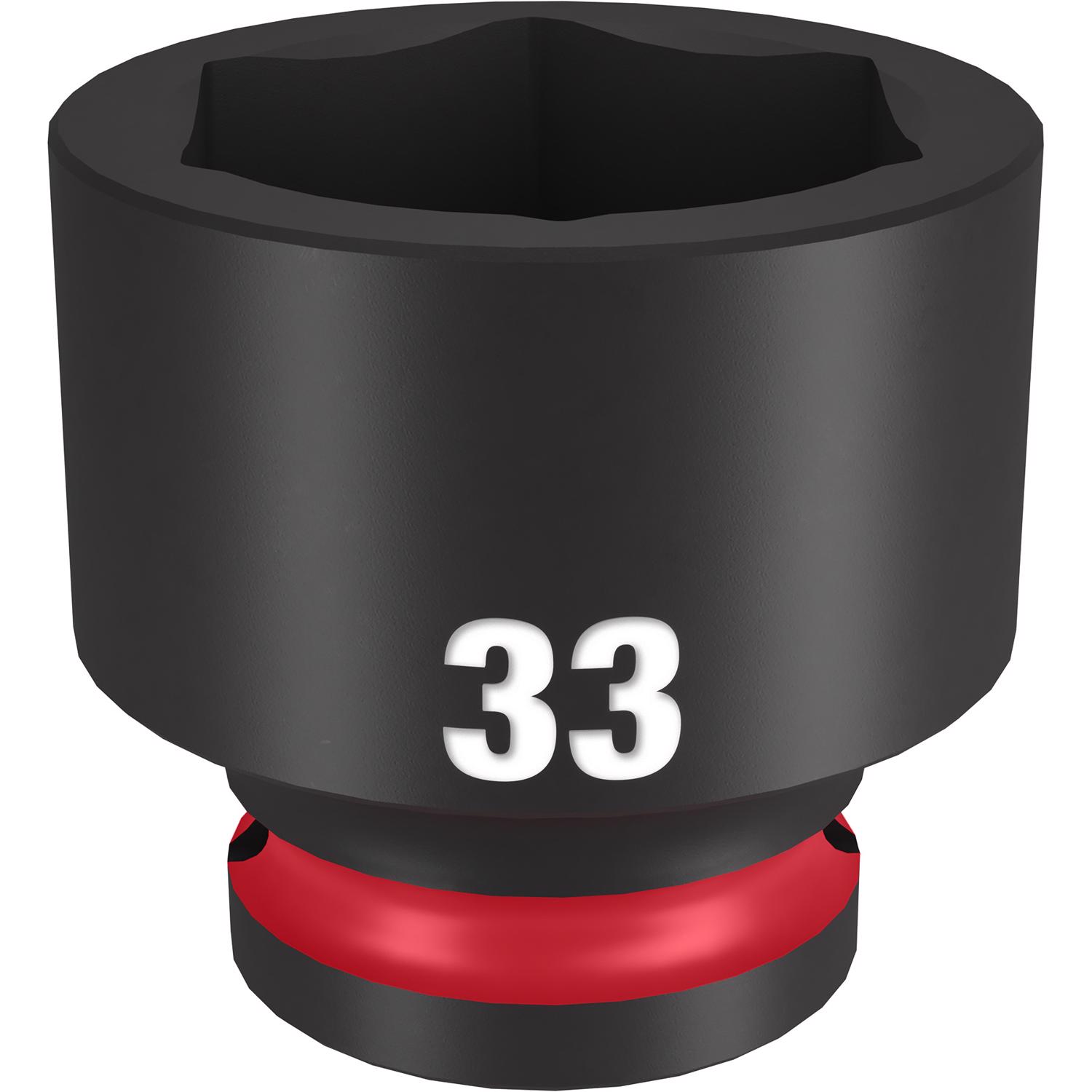 MW Shockwave 33 mm X 1/2 in. drive Metric/SAE 6 Point Standard Impact Socket 1 pc