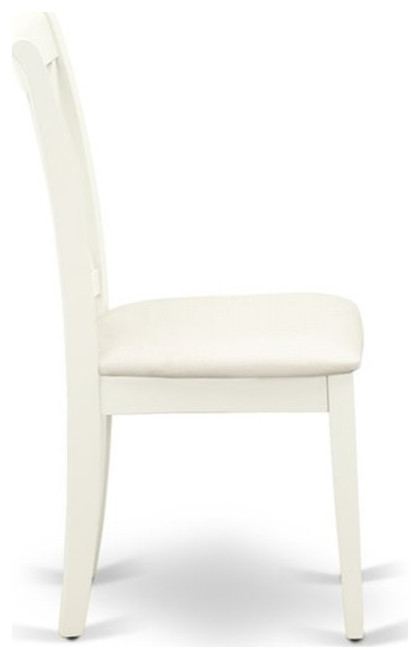 Pemberly Row 38 quotFabric Seat Dining Chair in White (Set of 2)   Transitional   Dining Chairs   by Homesquare  Houzz