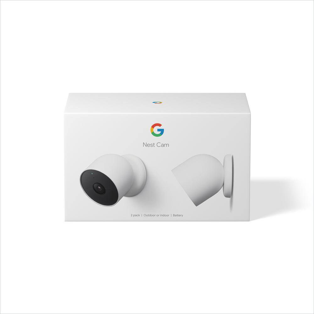 Google Nest Cam (Battery) - Indoor and Outdoor Wireless Smart Home Security Camera - 2 Pack GA01894-US