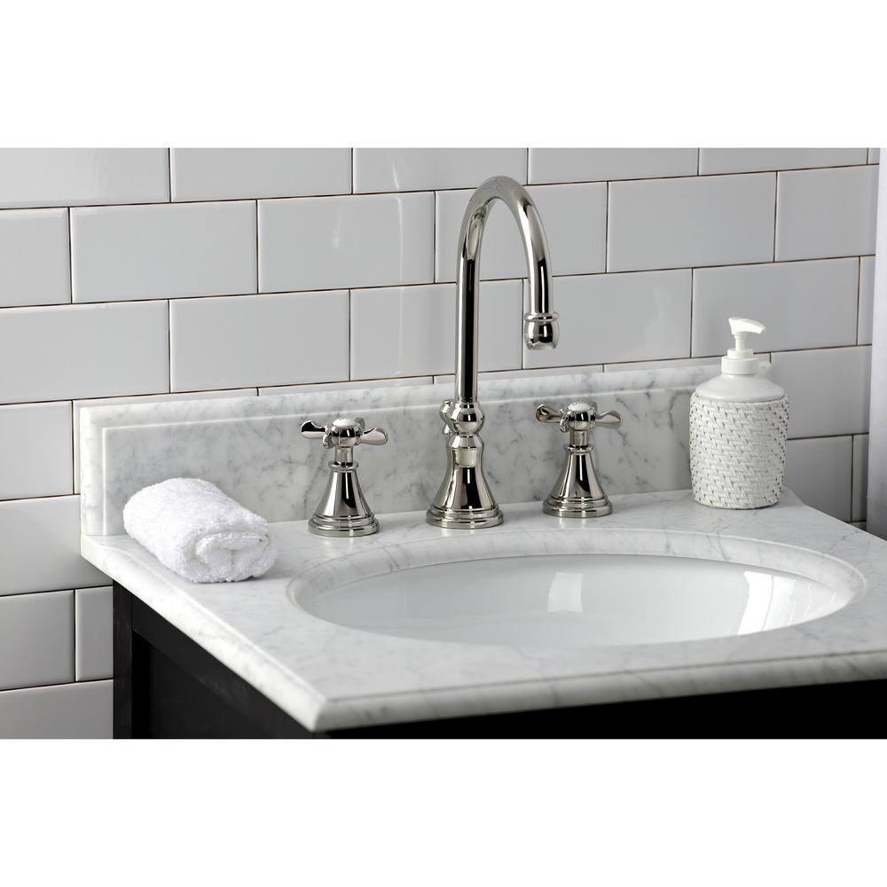 Kingston Brass Essex 8 in Widespread 2Handle Bathroom Faucet in Polished Nickel