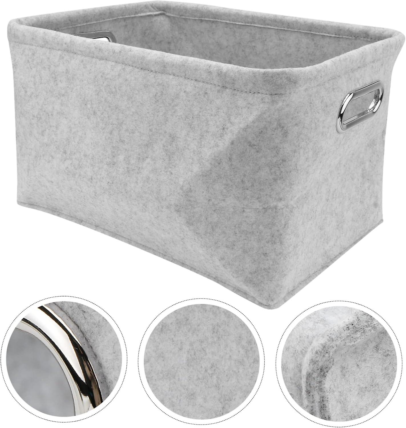 1pc Storage Basket Kids Mini Toddler Desktop Makeup Mini Felt Desktop Basket Collapsible Basket Ligh