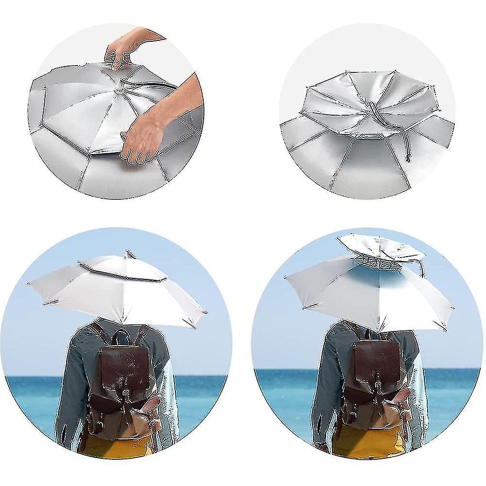 Hands Free Umbrella Hat，fishing Head Umbrella Gardening Hiking Hat