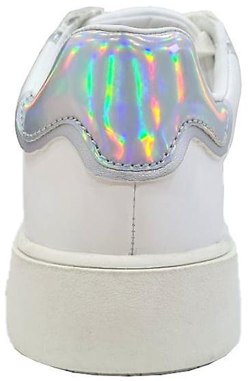 Guess Mely White Iridescent Womens Leather Trainers