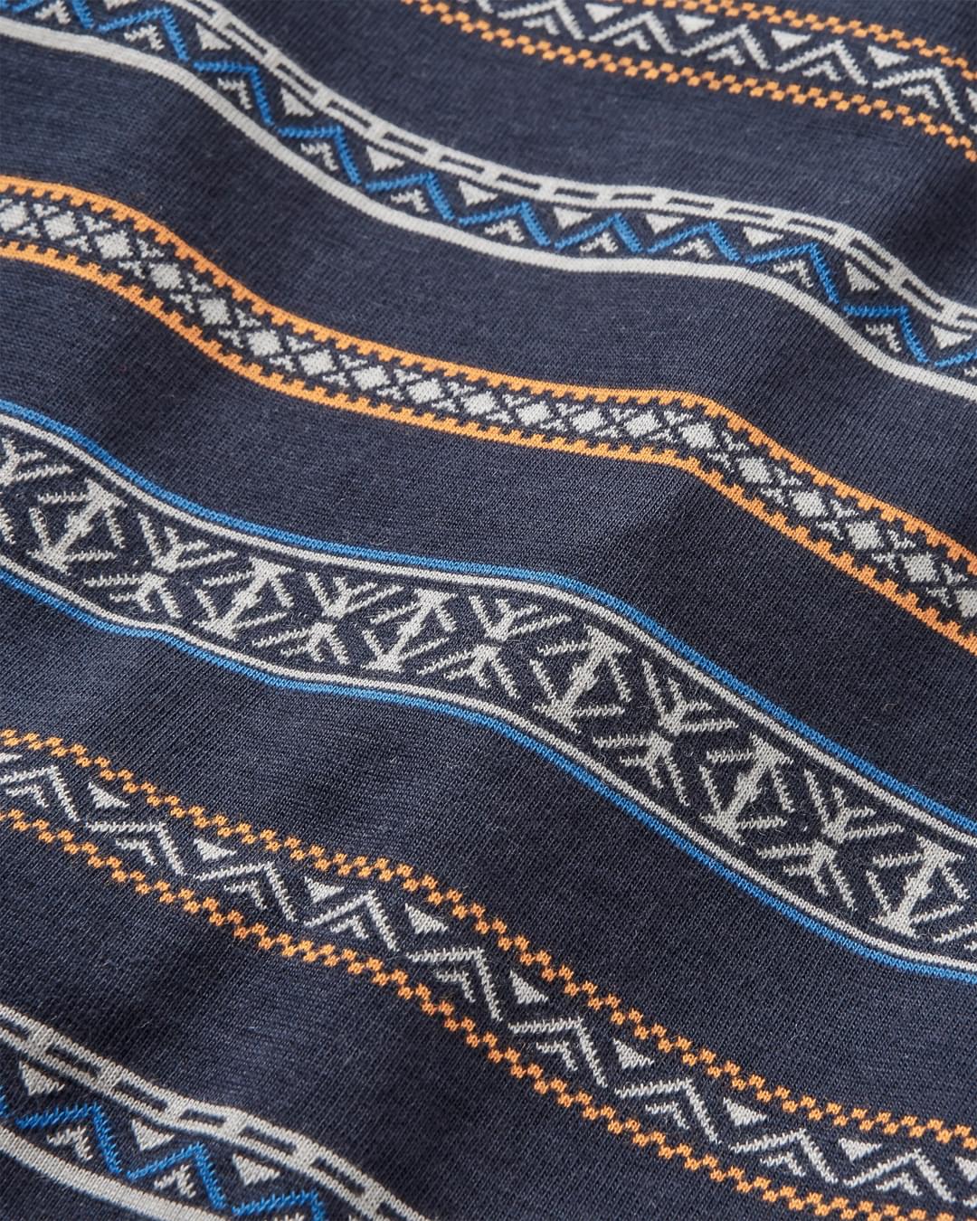 Crackle Organic Relaxed Fit T-Shirt - Midnight Fairisle Stripe