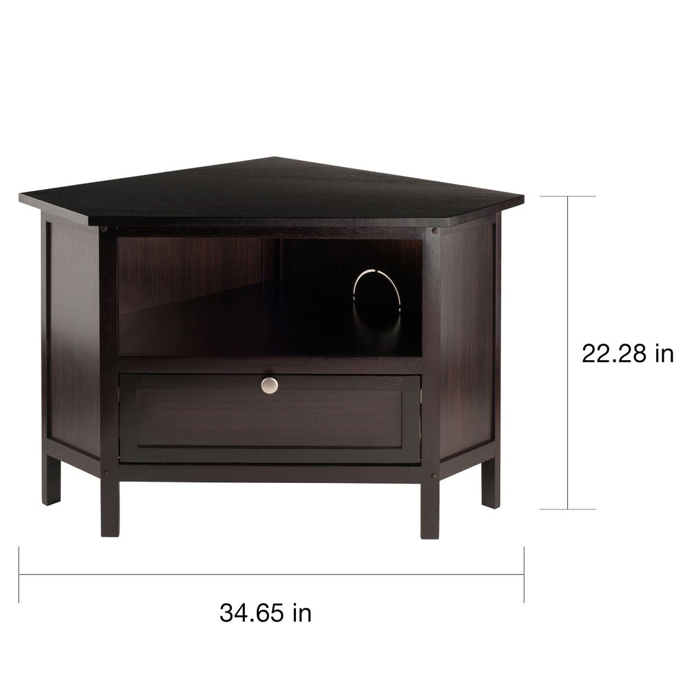 Porch   Den Brownville Espresso Wood Corner TV Stand