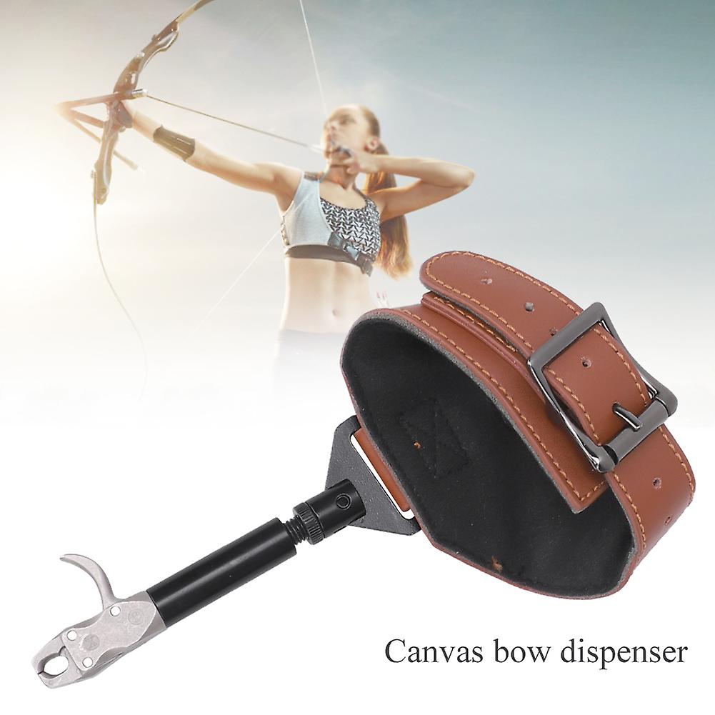 Artificial Cowhide Wrist Strap Adjustable Compound Bow Release Aid Tool Hunting Arrow Archery Accessory