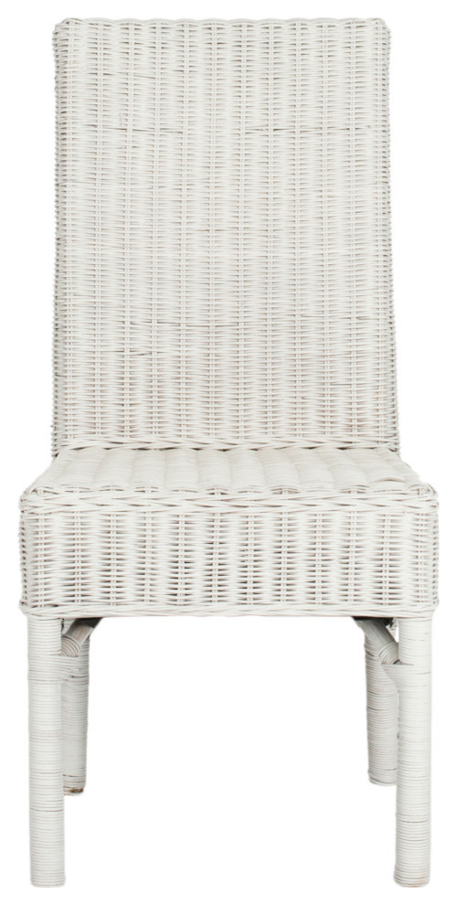 Blain 18 quoth Rattan Side  Set of 2 Chair White   Tropical   Dining Chairs   by Virgil Stanis Design  Houzz