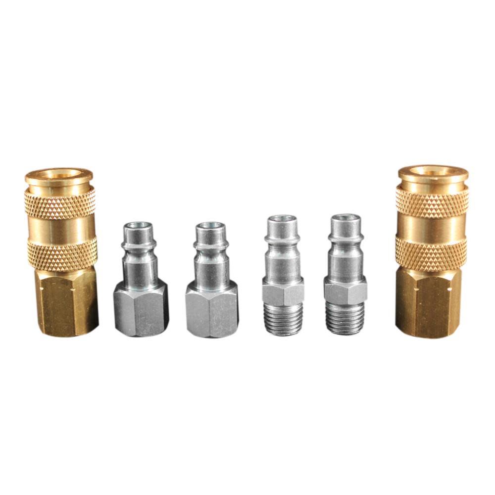 Milton® S-217 1/4 NPT HIGHFLOWPRO™ V-Style/European Interchange Air Coupler and Plug Fitting Kit (High Volume Low Pressure Application) -6 Piece