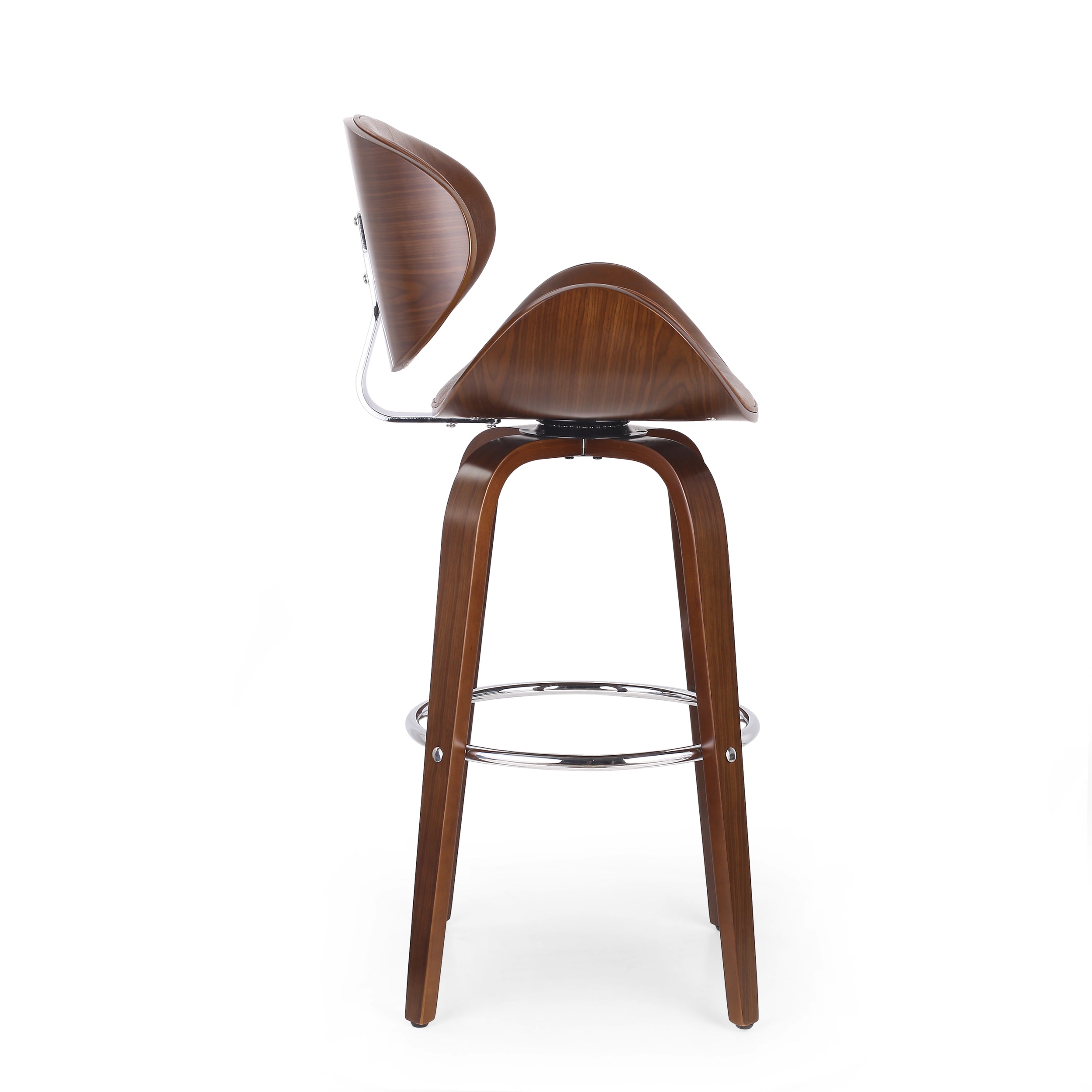 Candler Mid-Century Modern Upholstered Swivel Barstool