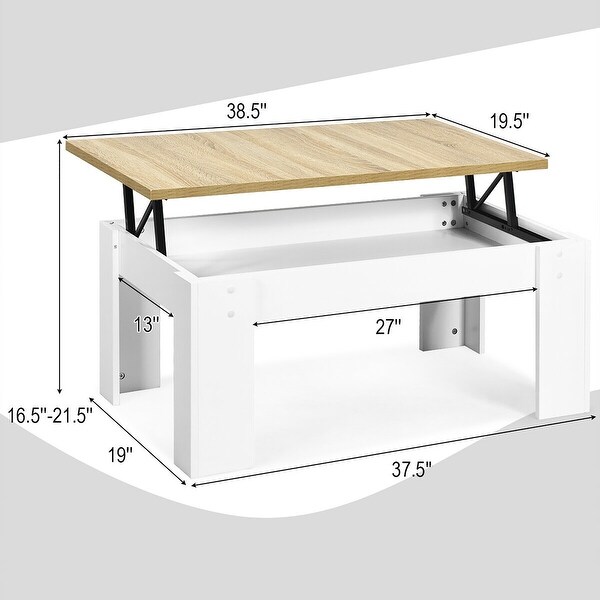 Costway Lift Top Coffee Table Pop-UP Cocktail Table w/Hidden - See Details