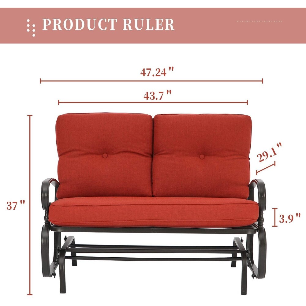 Nista Outdoor Glider Bench Rocking Chair with Cushions by Havenside Home