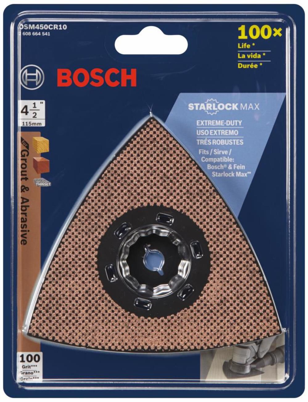 Bosch StarlockMax Oscillating Multi-Tool Carbide 100 Grit Delta Sanding Pad OSM450CR10 from Bosch