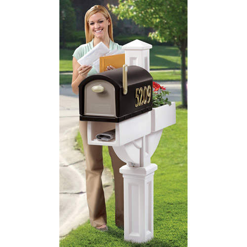 Hudson Mailbox with Plastic Planter， Post and Mailbox