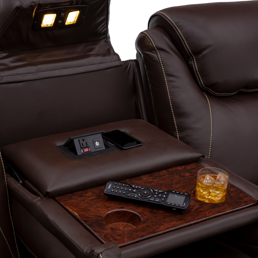 Seatcraft Vienna Leather Home Theater Seating Power Recline Sofa   Contemporary   Theater Seating   by Stargate Cinema  Houzz