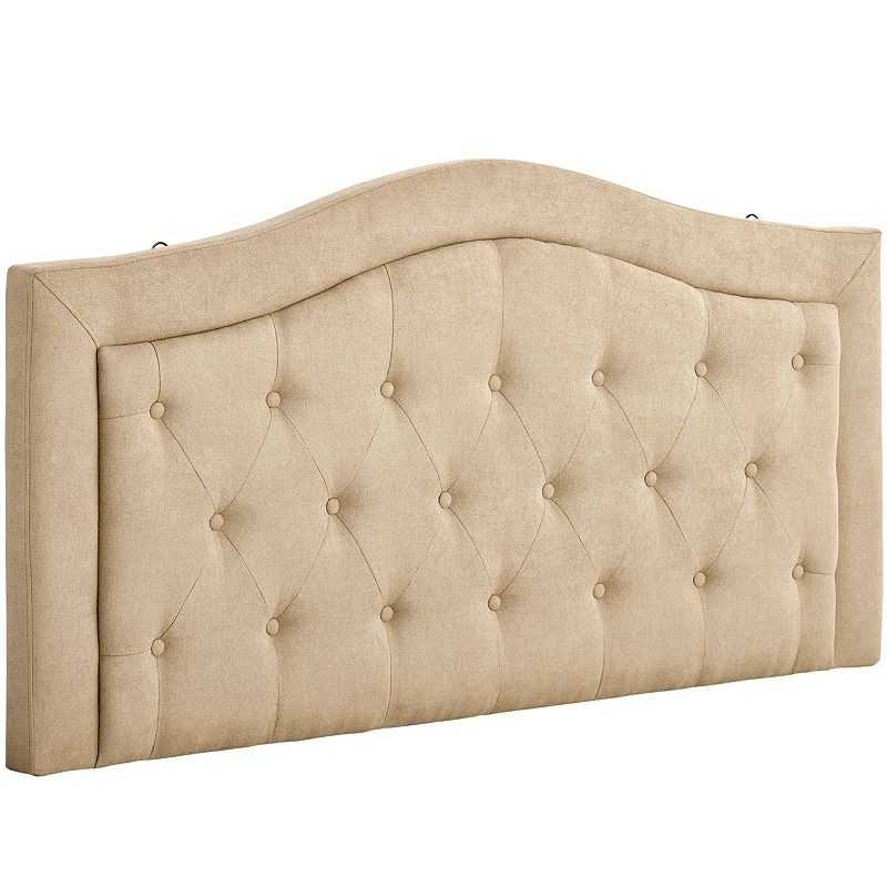 HOMCOM Upholstered Headboard Button Tufted Bedhead Board Home Bedroom Decoration for Full Sized Beds Beige